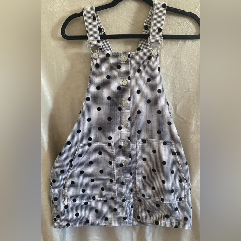 Overall, Black Polka Dot Dress